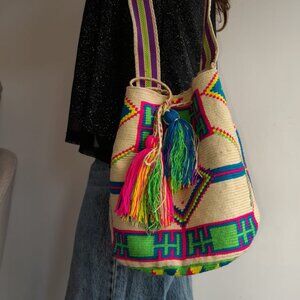 Wayuu Tribe Vibrant Geometric Crossbody Bag